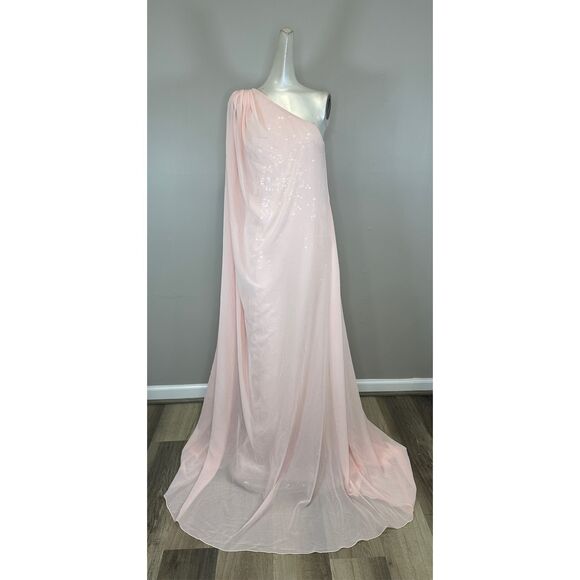 OZGUR MASUR One-Shoulder & Cape-Back Gown Size 38(US 6) $1895 - Picture 4 of 10